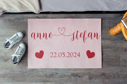 personalisierte Fußmatte zur Hochzeit