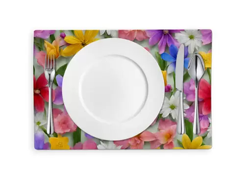 Tischset mit bunten Blumen